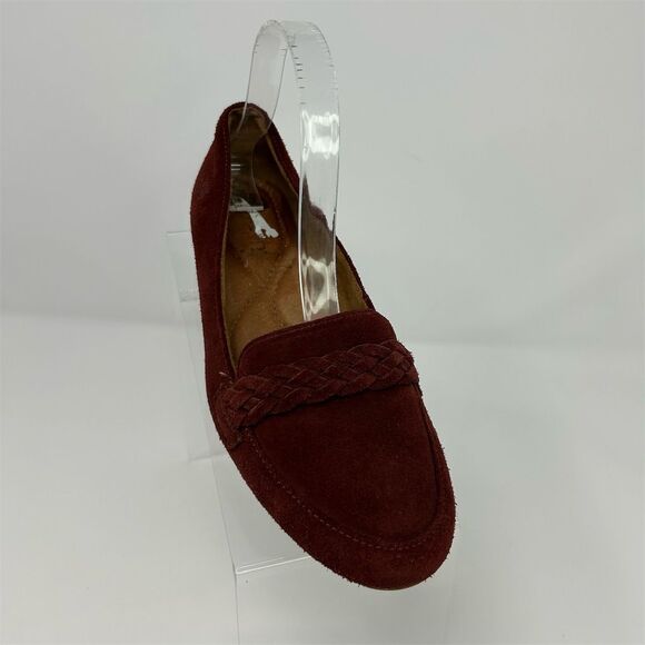 Born Women's Suede Loafers Size 8 Brick Red Slip-On Casual Shoes Comfort - Picture 3 of 15